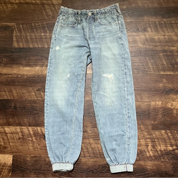rag & bone Pants - Rag & Bone Miramar pull on blue jogger faux denim jeans cuffed pants small